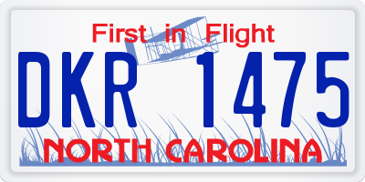 NC license plate DKR1475