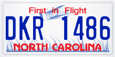 NC license plate DKR1486