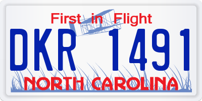NC license plate DKR1491
