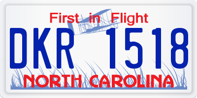 NC license plate DKR1518