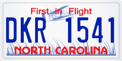 NC license plate DKR1541