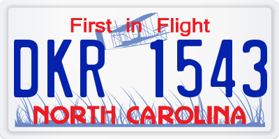 NC license plate DKR1543