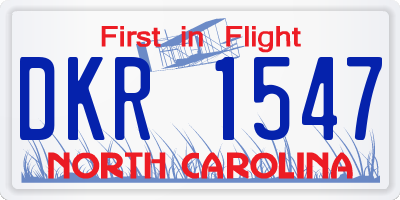 NC license plate DKR1547
