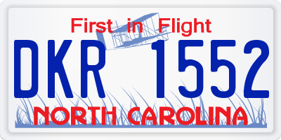 NC license plate DKR1552