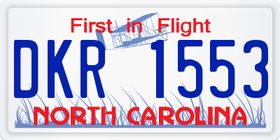 NC license plate DKR1553