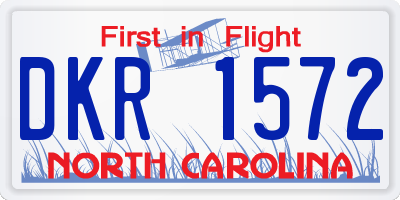 NC license plate DKR1572