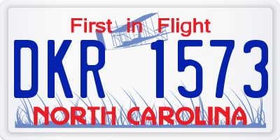 NC license plate DKR1573