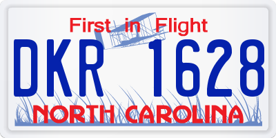 NC license plate DKR1628