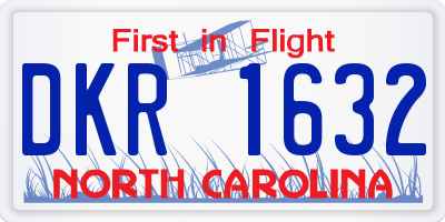 NC license plate DKR1632
