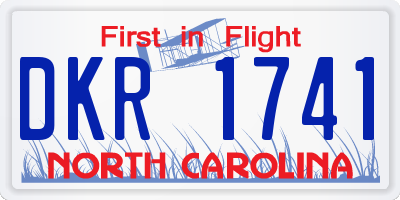 NC license plate DKR1741
