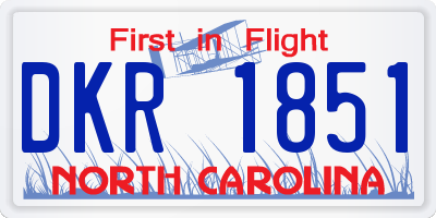 NC license plate DKR1851