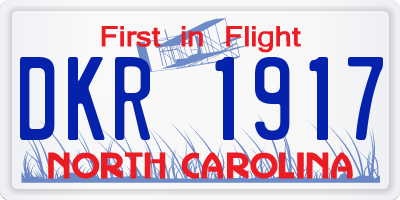NC license plate DKR1917