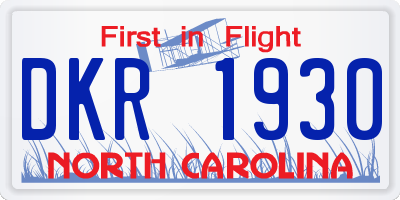 NC license plate DKR1930
