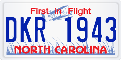 NC license plate DKR1943