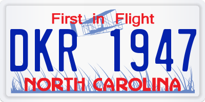 NC license plate DKR1947