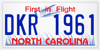 NC license plate DKR1961