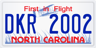 NC license plate DKR2002