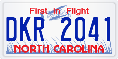 NC license plate DKR2041