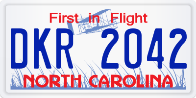 NC license plate DKR2042