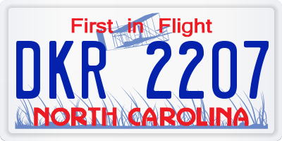 NC license plate DKR2207