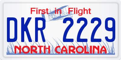 NC license plate DKR2229