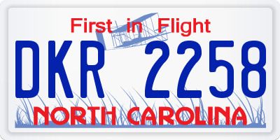 NC license plate DKR2258