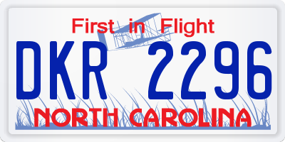 NC license plate DKR2296