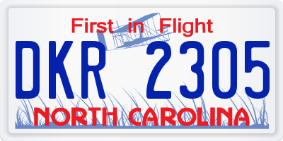 NC license plate DKR2305