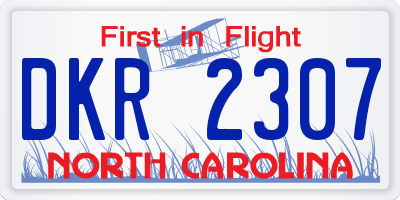 NC license plate DKR2307