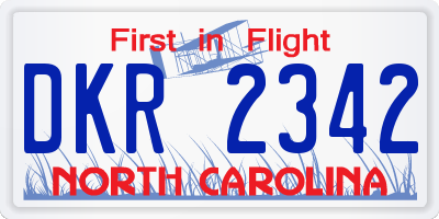 NC license plate DKR2342