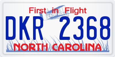 NC license plate DKR2368
