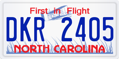 NC license plate DKR2405