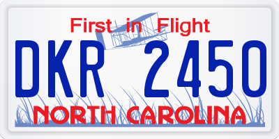 NC license plate DKR2450