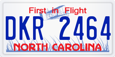 NC license plate DKR2464