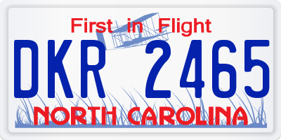 NC license plate DKR2465