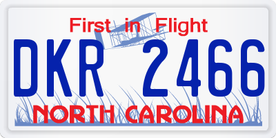NC license plate DKR2466