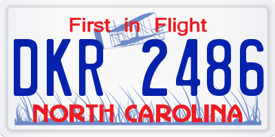 NC license plate DKR2486