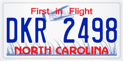 NC license plate DKR2498