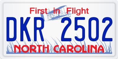 NC license plate DKR2502