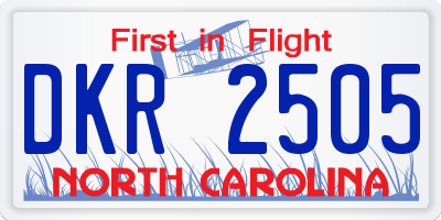 NC license plate DKR2505