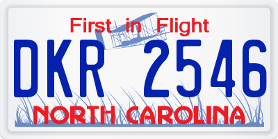 NC license plate DKR2546