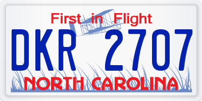 NC license plate DKR2707