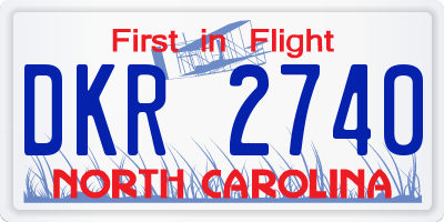 NC license plate DKR2740