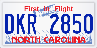 NC license plate DKR2850