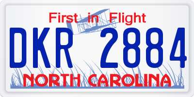 NC license plate DKR2884