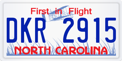 NC license plate DKR2915