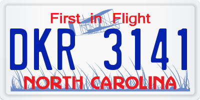 NC license plate DKR3141