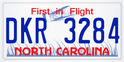 NC license plate DKR3284