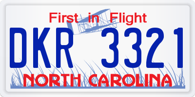 NC license plate DKR3321