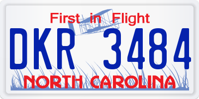 NC license plate DKR3484